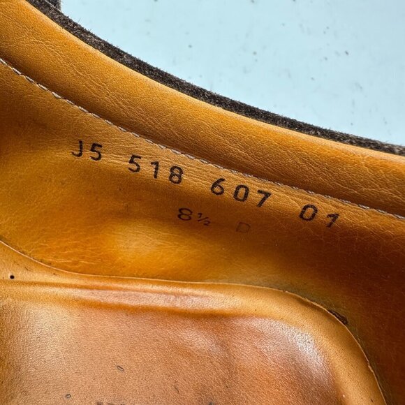 JM Weston Men Size 8.5D Brown Suede Brogue Wingtip Lace Up Oxford Dress Shoes - Picture 10 of 11